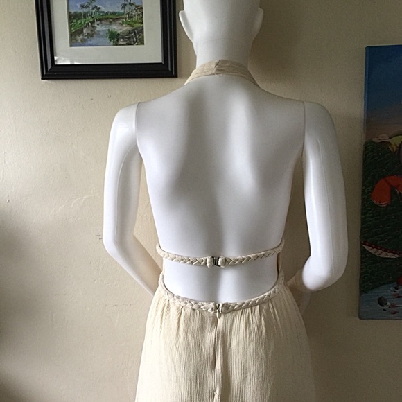Illa Illa Ivory Gauze Halter Maxi Dress Medium - Picture 3 of 8